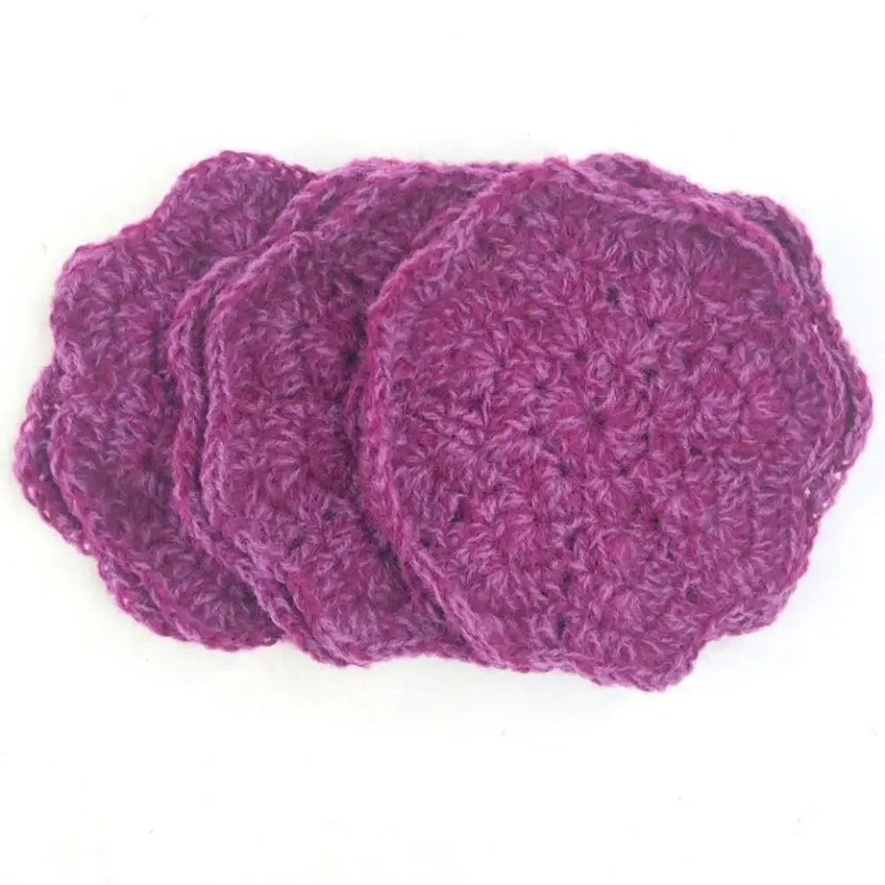 Handmade Purple Thin Crochet Coasters